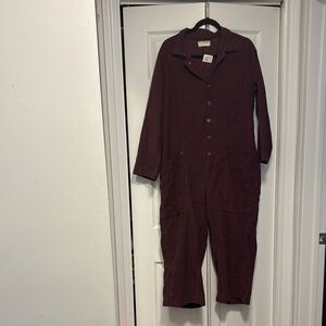 Free People Deep Maroon Jumpsuit